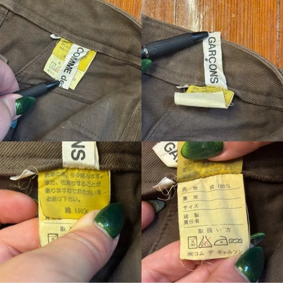 RARE Vintage COMME des GARÇONS Archive Brown Twill Trousers